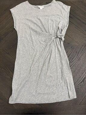 Love Riche Gray Knot-Accent Mini Dress